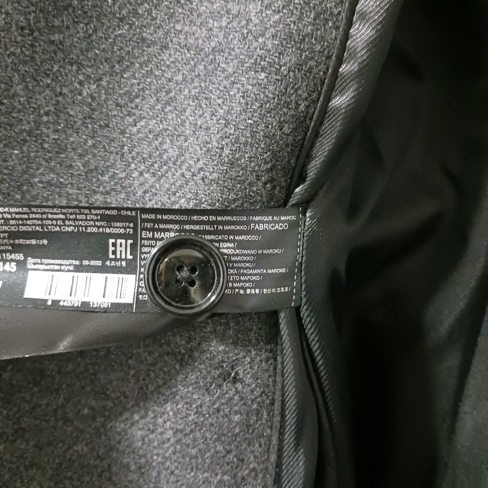 MNG Mango *Committed* Belted Double Breasted Wool Coat, Drk Gray Sz XXS NWT - Picture 12 of 15